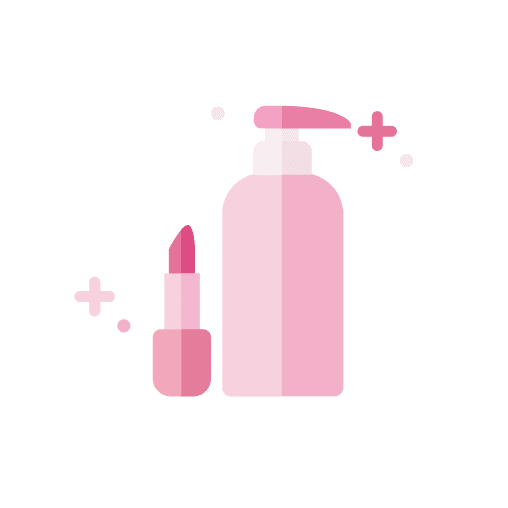 Icon produk kecantikan warna pink