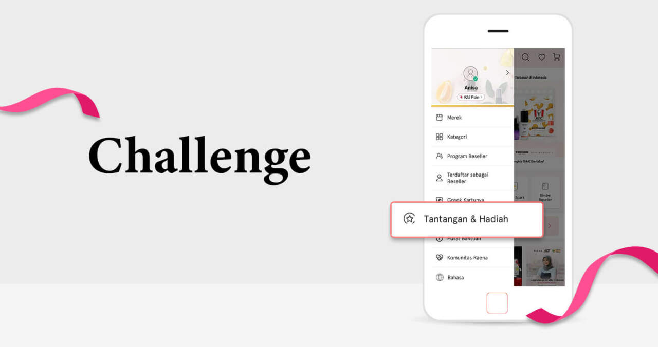 Challenge atau tantangan di aplikasi RAENA