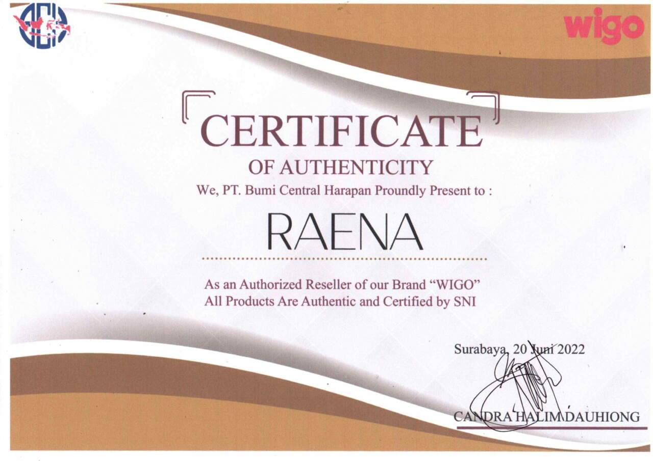 Wigo Certificate